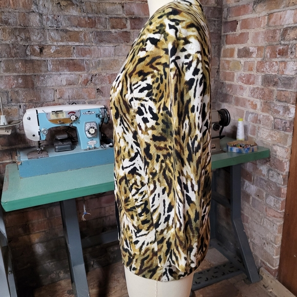 Jones New York Animal print cardigan Large - Picture 4 of 6